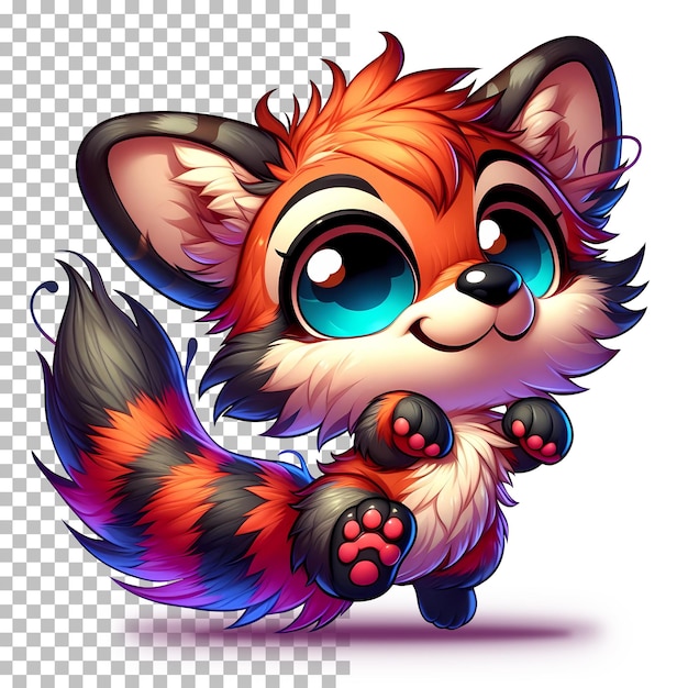 PSD illustration vectorielle de personnage de fox catoon mignon et drôle