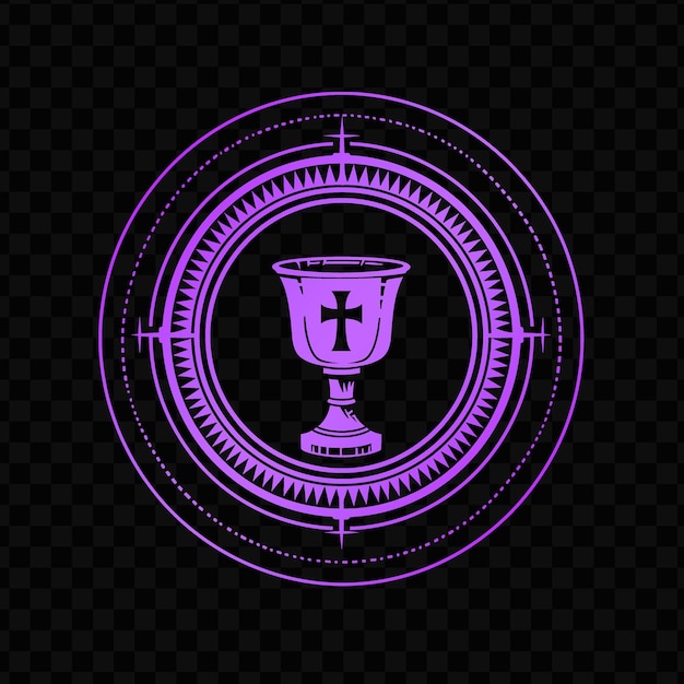 PSD illustration vectorielle violette et bleue d'une urne élégante avec une croix sur le dessus