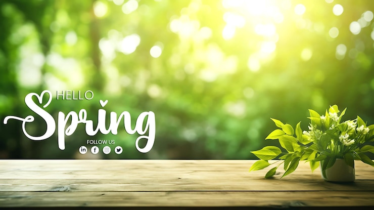 PSD illustration de vente de printemps hello arrière-plan avec modèle d'affiche sociale