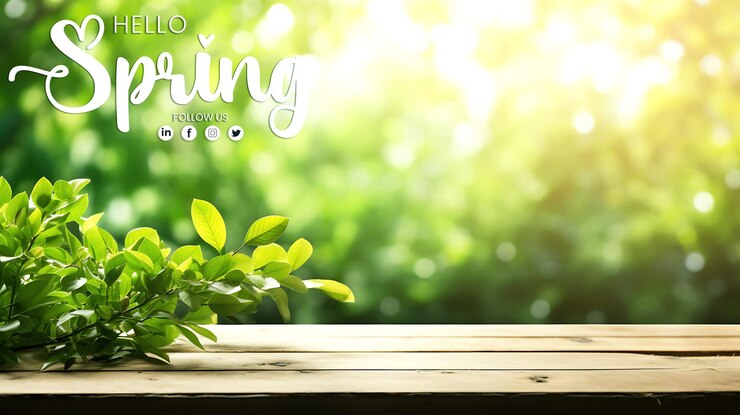 PSD illustration de vente de printemps hello arrière-plan avec modèle d'affiche sociale