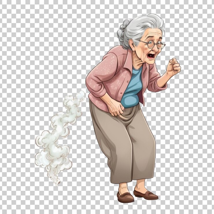 PSD une illustration d'une vieille femme avec une expression surprise