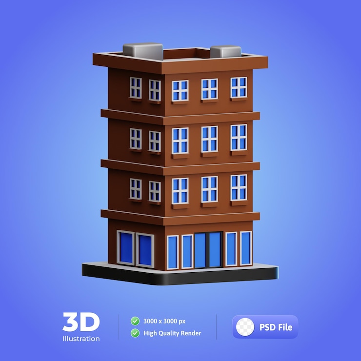 PSD illustration de voyage à l'hôtel en 3d