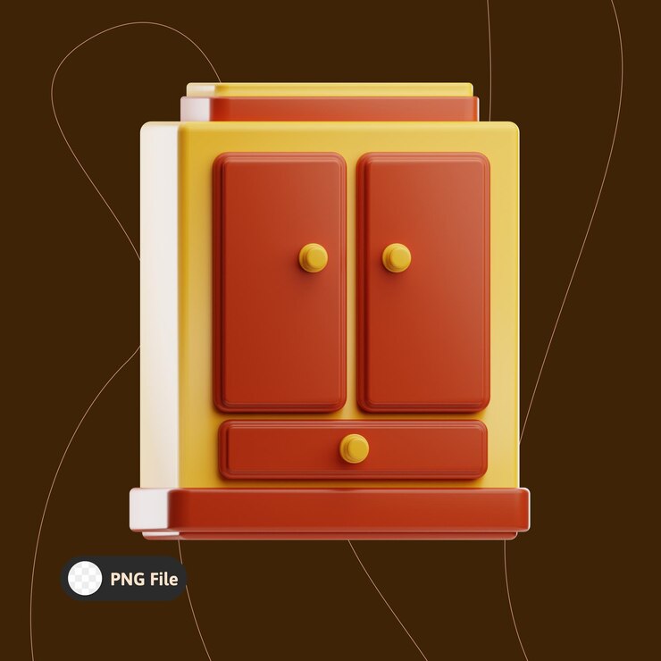 PSD l'illustration de voyage de l'hôtel de l'armoire 3d