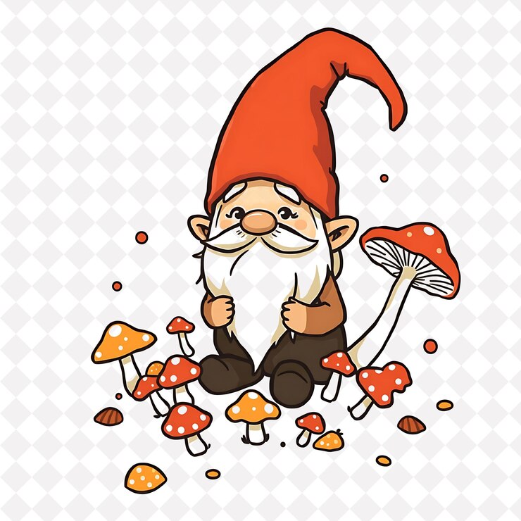 PSD illustration zauberhafter mit pilzformen, die wie ein mystischer wald verstreut sind