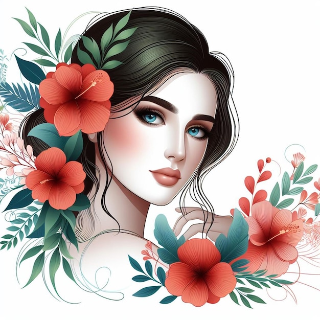 PSD illustration zum internationalen frauentag mit blumen