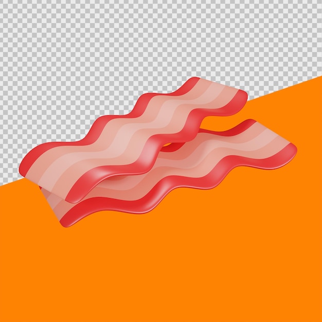 PSD illustrations d'aliments en 3d de bacon