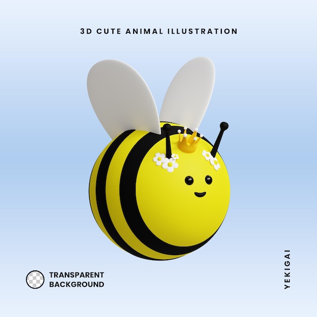 Illustrations D'animaux Mignons 3d D'abeille