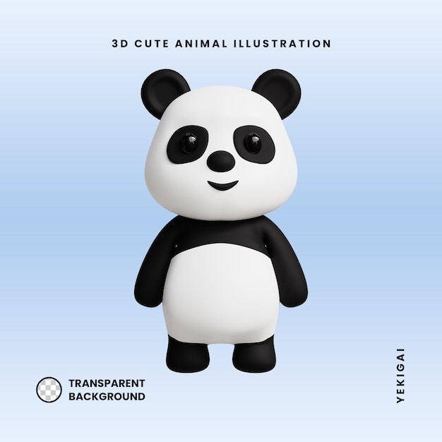 Illustrations D'animaux Mignons Panda 3d