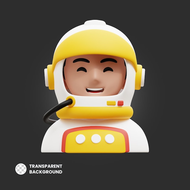 PSD illustrations d'avatars de profession d'astronaute 3d