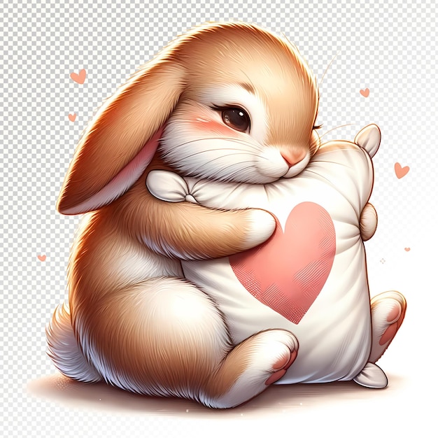 Illustrations clipart lapin de la Saint-Valentin fond transparent PSD
