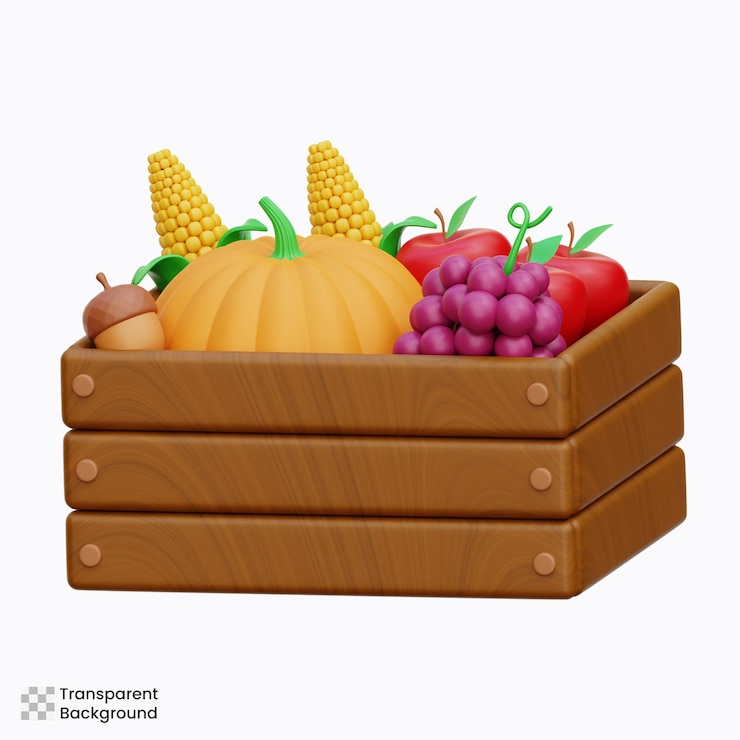 PSD illustrations de l'icône de la boîte de récolte en 3d