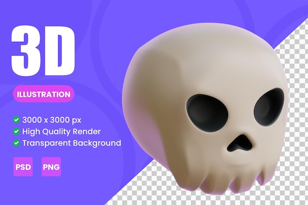Illustrations d'icônes 3D de crâne