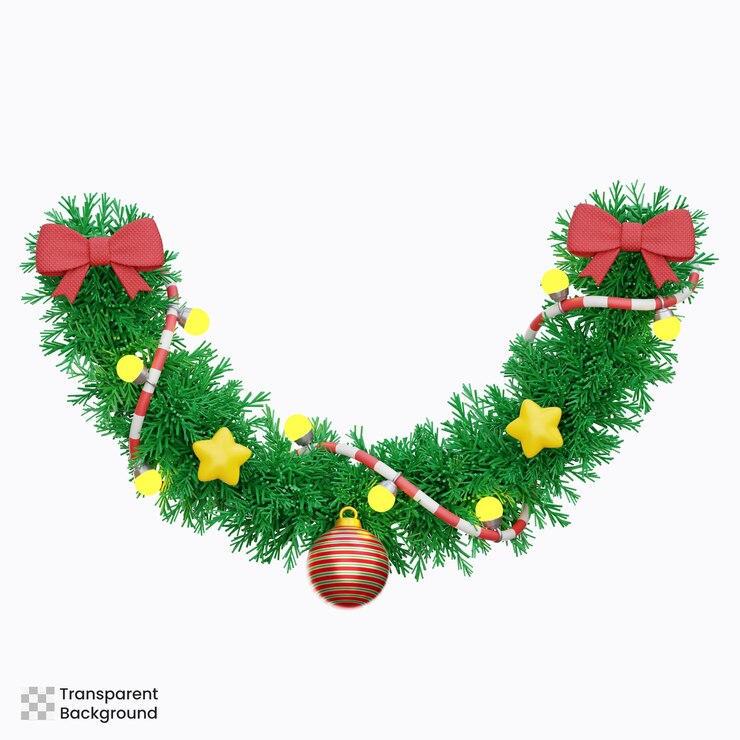 PSD illustrations d'icônes 3d de guirlande de noël