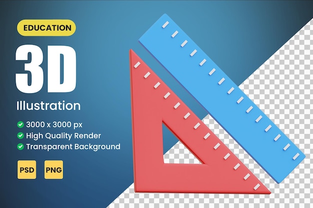 Illustrations d'icônes 3D de règles