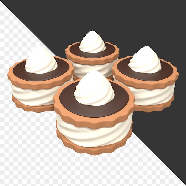 PSD illustrations d'icônes de desserts 3d