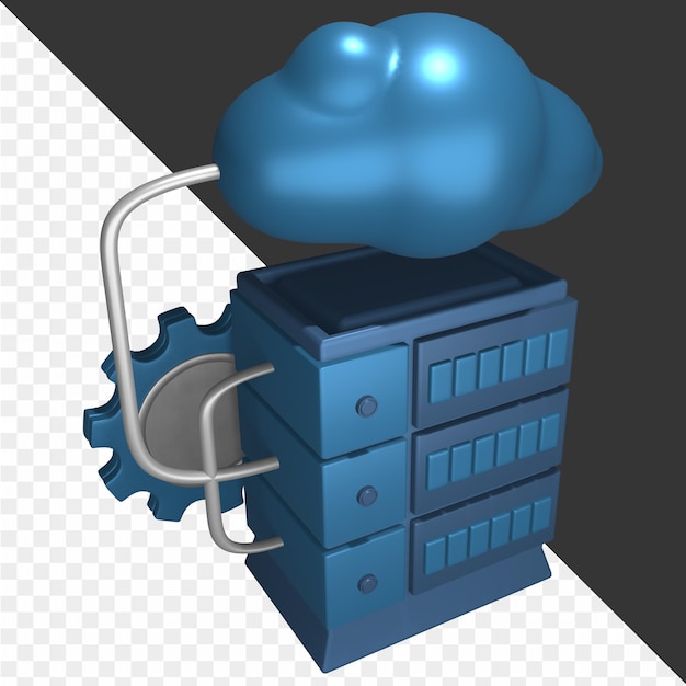 PSD illustrations de l'informatique en nuage 3d