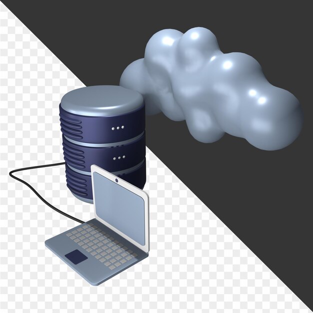 PSD illustrations de l'informatique en nuage 3d