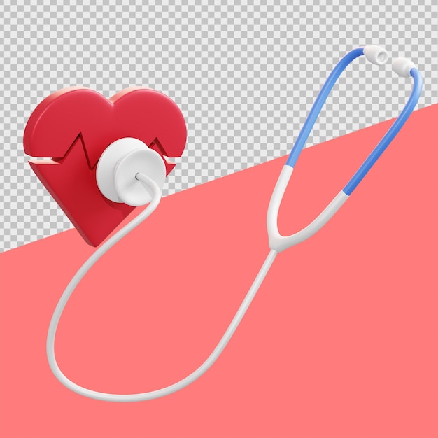 PSD illustrations médicales 3d de stéthoscope