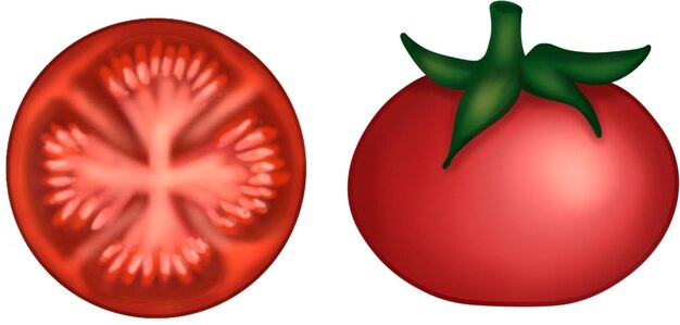 PSD illustrationsset für rote tomaten