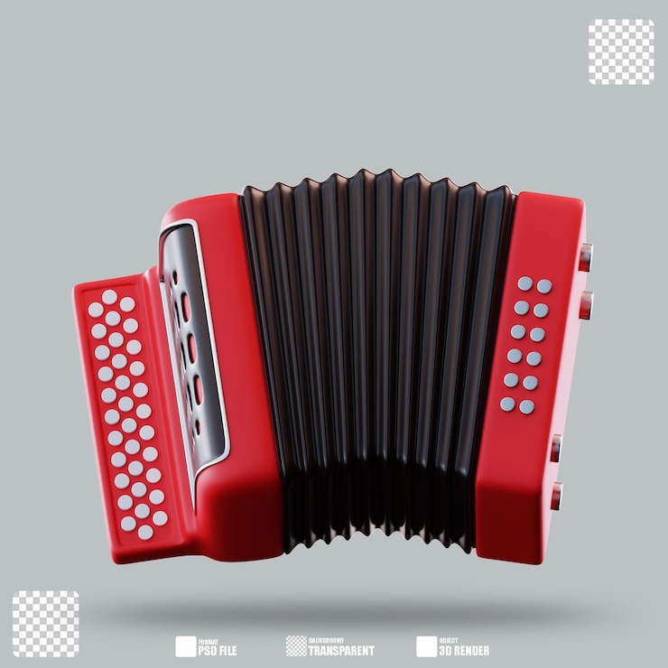 PSD illustrazione 3d accordeon 2