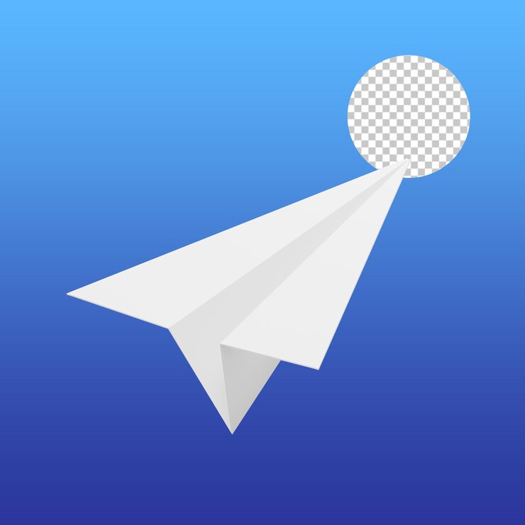 illustrazione 3d aereo di carta