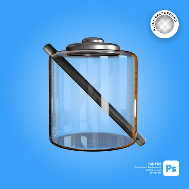 illustrazione 3d Batteria attraversata