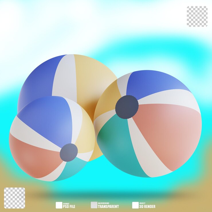 PSD illustrazione 3d beach volley 5
