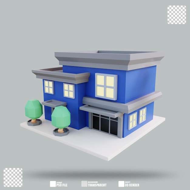 Illustrazione 3D Casa familiare 2