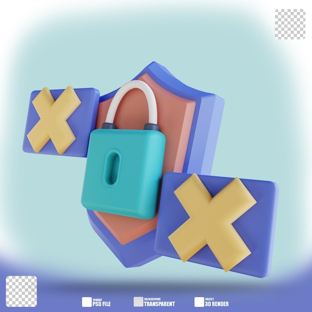Illustrazione 3D chiave errata 2