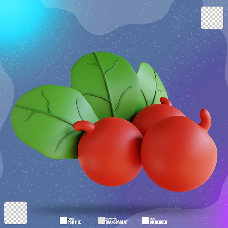 PSD illustrazione 3d ciliegia del ringraziamento 2