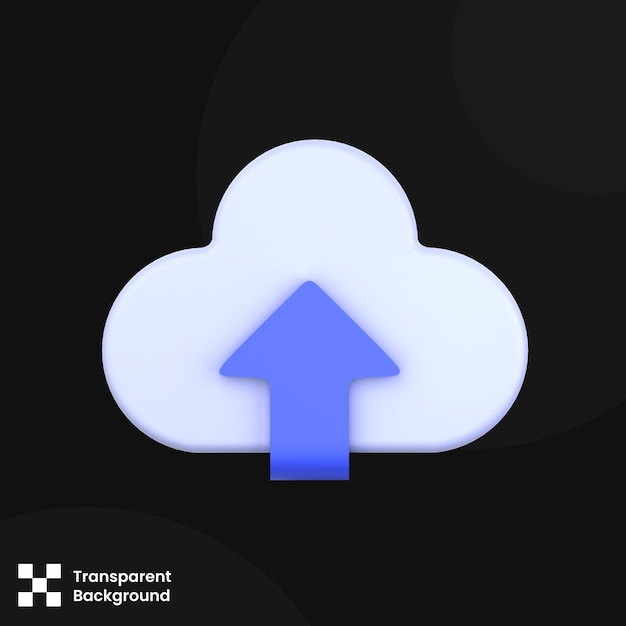 Illustrazione 3D Cloud Caricare oggetto 3D Creative Essential Design Icon Pack Rendering 3D