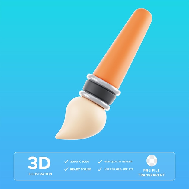 Illustrazione 3D con pennello PSD