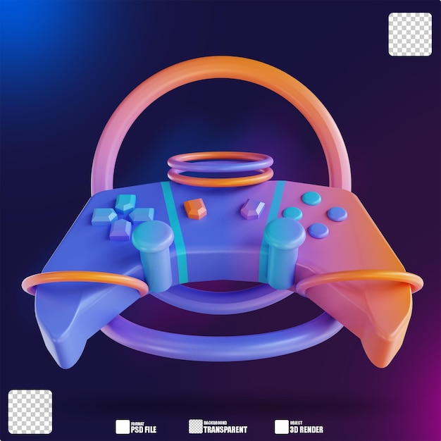 Illustrazione 3D controller di gioco colorato 4