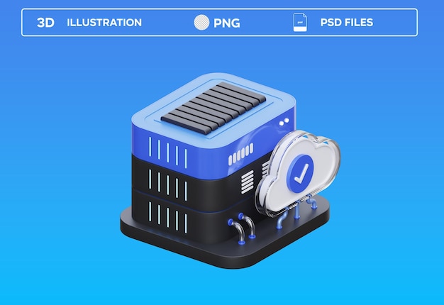 Illustrazione 3D dei server PSD