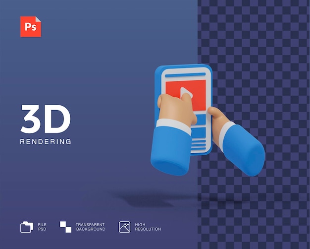 Illustrazione 3D dei social media