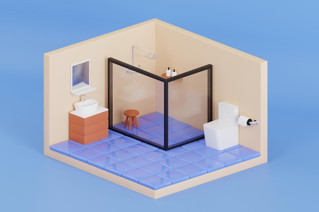 Illustrazione 3D del bagno