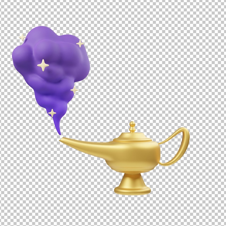 illustrazione 3d del bollitore genio