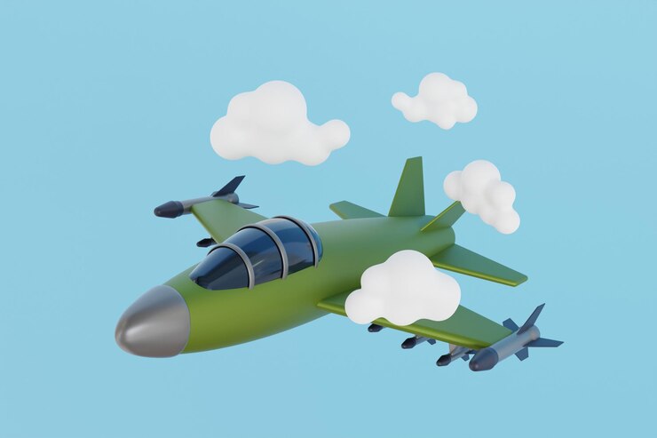 PSD illustrazione 3d del caccia a reazione aerei militari