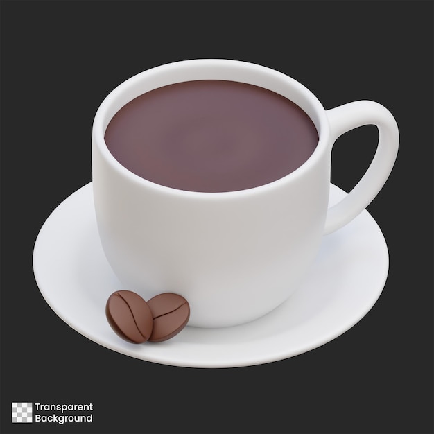 Illustrazione 3D del caffè caldo