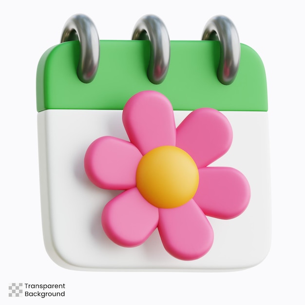 Illustrazione 3D del calendario primaverile