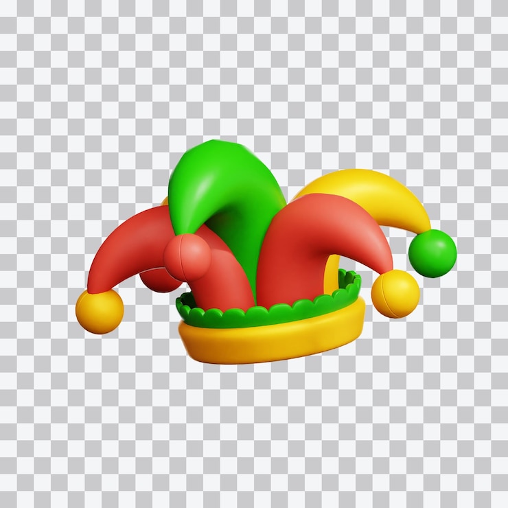 PSD illustrazione 3d del cappello da clown