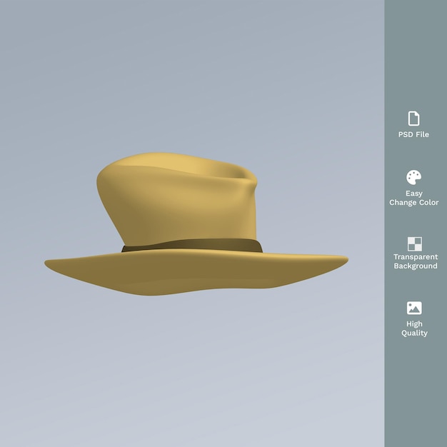 Illustrazione 3d del cappello di moda PSD