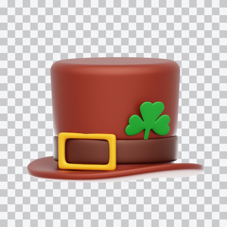 PSD illustrazione 3d del cappello irlandese