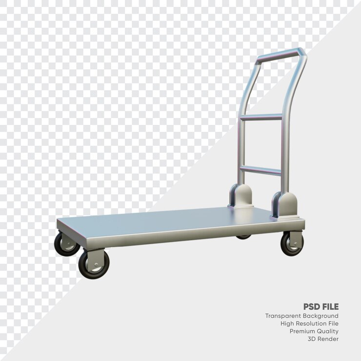 PSD illustrazione 3d del carrello industriale realistico