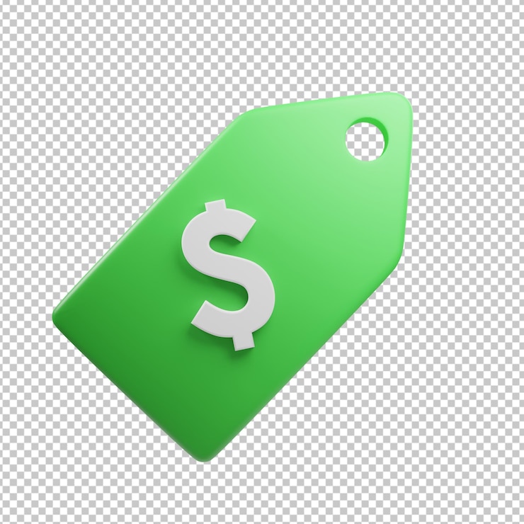 PSD illustrazione 3d del cartellino del prezzo