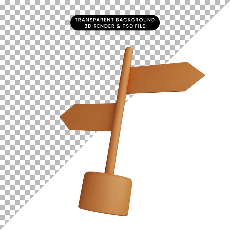 PSD illustrazione 3d del cartello stradale