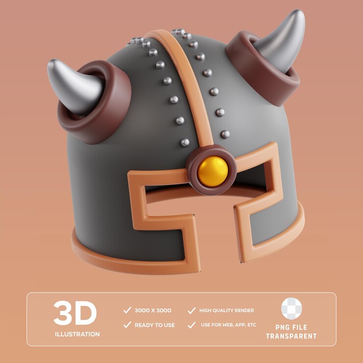 PSD illustrazione 3d del casco di guerra psd