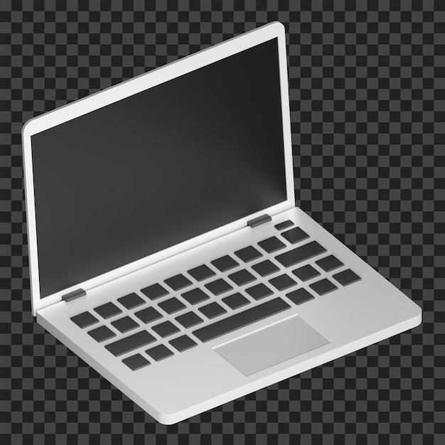 Illustrazione 3D del computer portatile Icona 3D del computer portatile