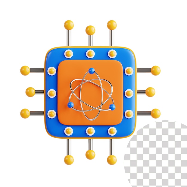 Illustrazione 3D del computer quantistico
