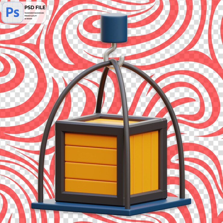 PSD illustrazione 3d del container logistico icon isolato png